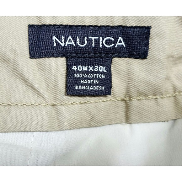 NWT Nautica Mens Cargo Pants Beige Beach-Sand Adjustable Waist & Hem Size 40x30 - Picture 8 of 16